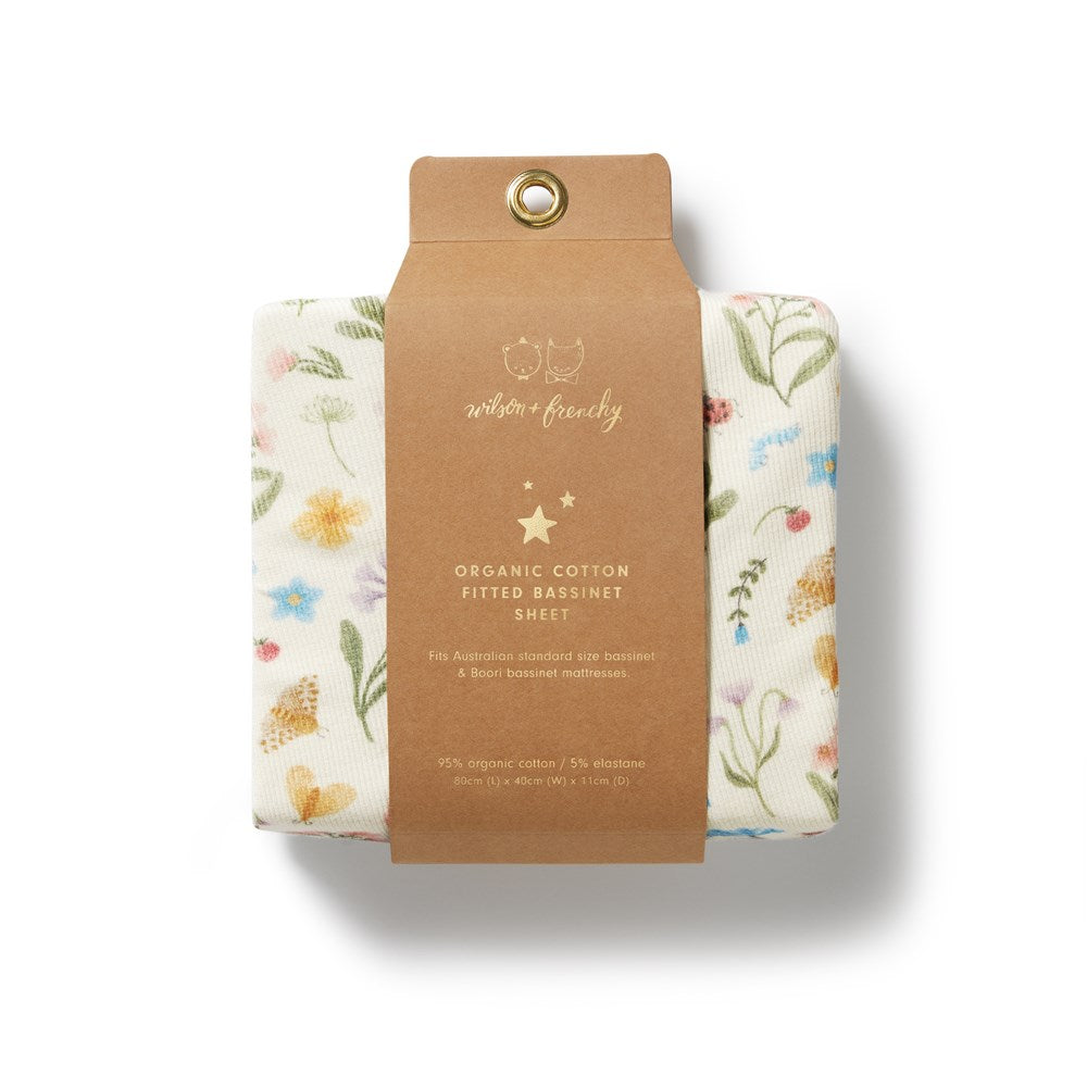 Organic Cotton Rib Bassinet Sheet - Soft, Breathable & Hypoallergenic Baby Crib Fitted Sheet for Newborns & Infants - Perfect for Nursery, Daycare & Travel Cribs
