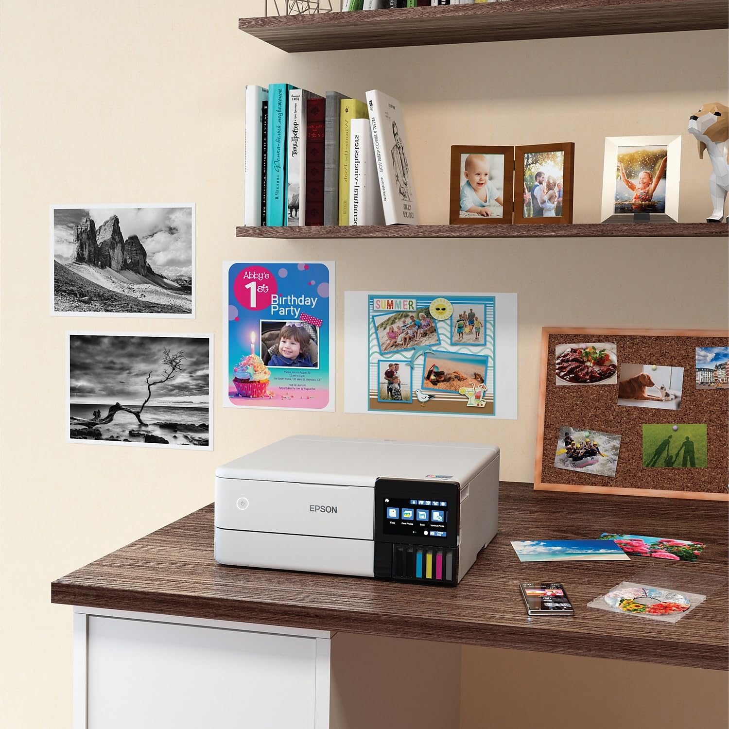 Epson EcoTank ET-8500 Wireless All-in-One Photo Printer with Scanner, Copier, Ethernet - 4.3