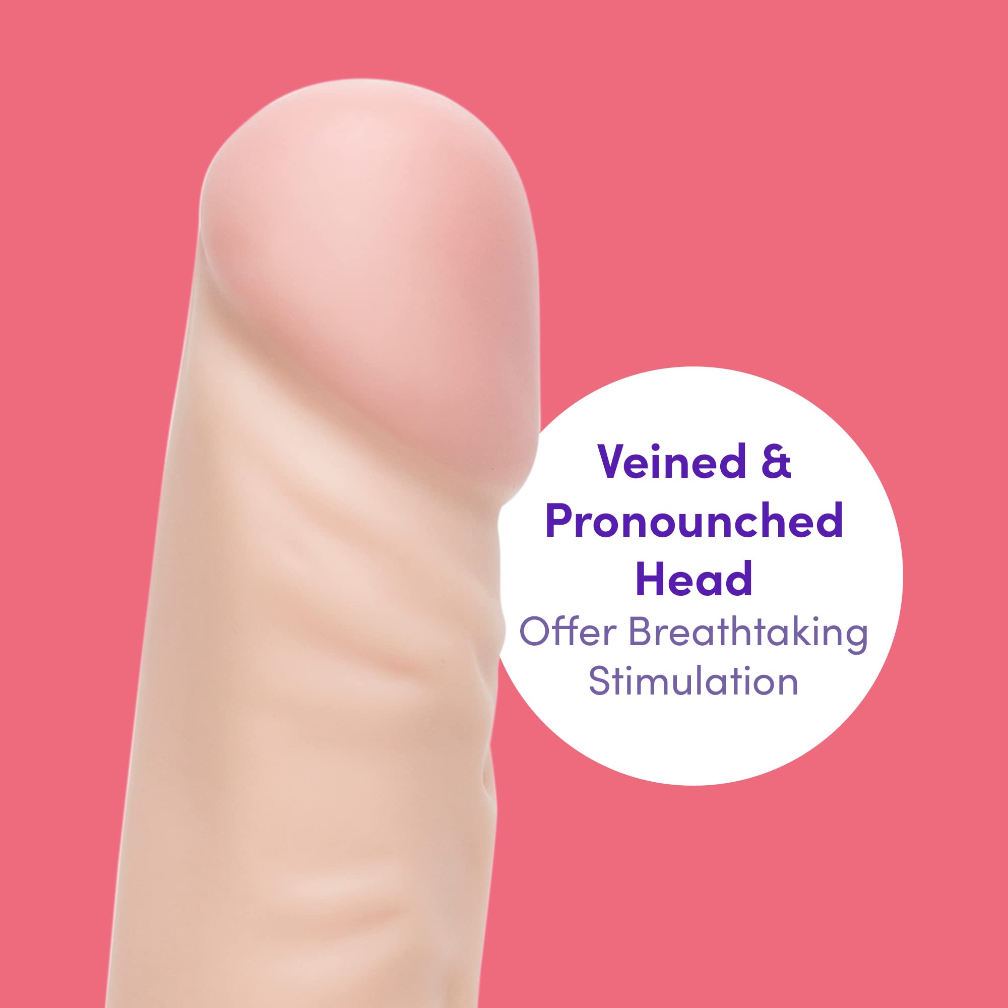 Realistic 10 Inch Large Dildo with Strong Suction Cup - Lifelike Adult Sex Toy for Women & Couples - Harness Compatible Strap On - Waterproof Body-Safe Silicone - Perfect for Solo Play, Couples Fun & BDSM Scenes - Flesh Pink