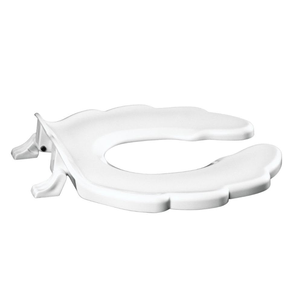 **Centoco Elongated Toilet Seat for Kids – Open Front, No Cover, Commercial-Grade with Stainless Steel Hinges – Durable Plastic, Made in USA (White, AM2300STSCC-001) – Ideal for Daycares, Schools & Child-Friendly Restrooms**