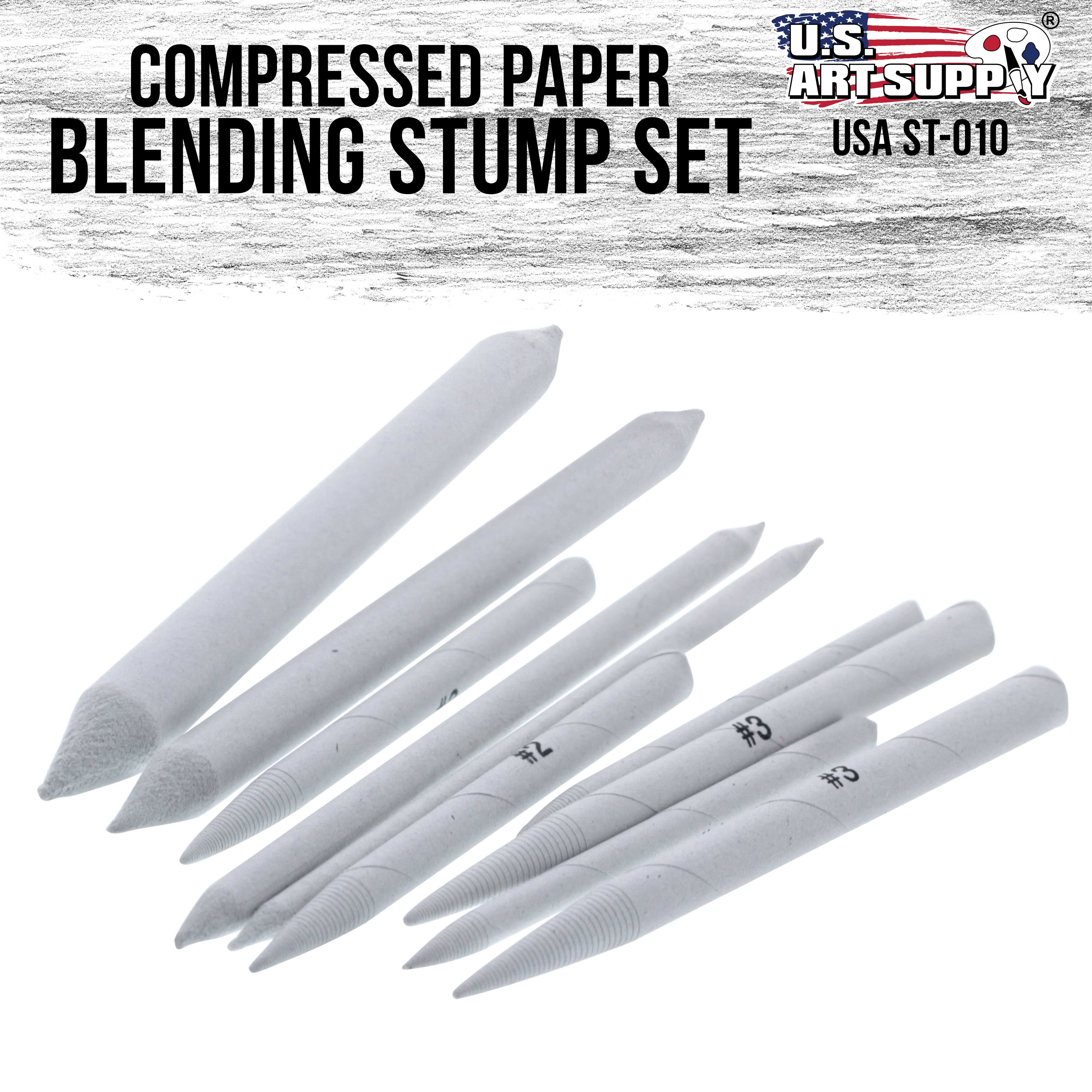 10-Piece Artist Blending Stump & Tortillon Set - Perfect for Pencil, Charcoal, Graphite & Colored Pencil Blending - Ideal for Sketching, Shading & Professional Artwork