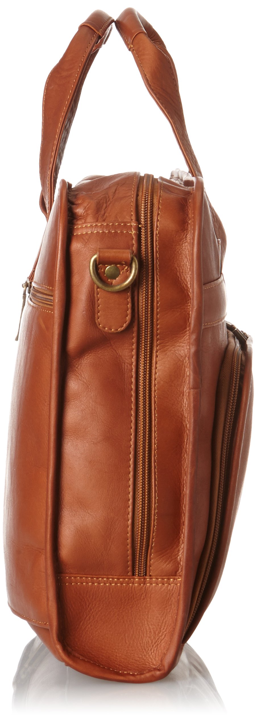 Claire Chase Professional Laptop Briefcase for Business - Durable Saddle Brown Leather Computer Bag for Men & Women - Perfect for Office, Travel & Work Commute