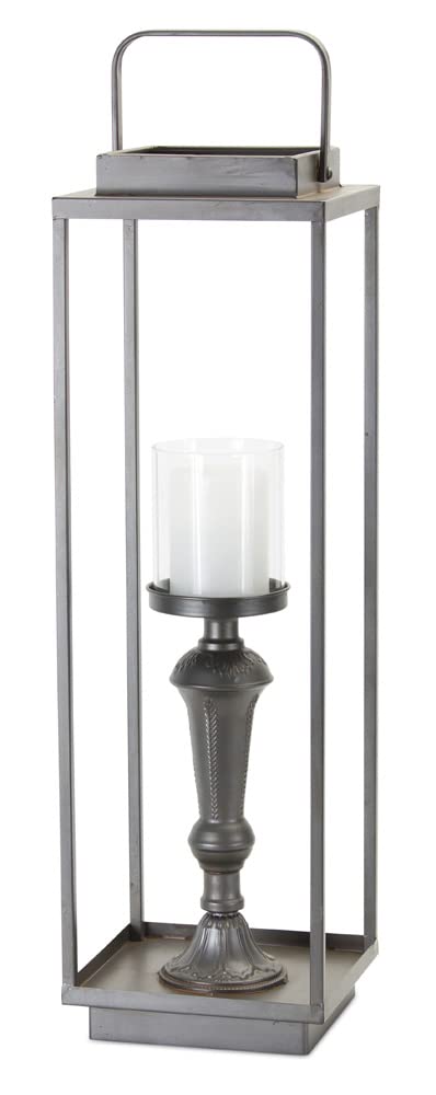 8 x 26.25 Inch Iron and Glass Candle Holder - Elegant Decorative Centerpiece for Dining Table, Wedding, Home Decor and Romantic Ambiance