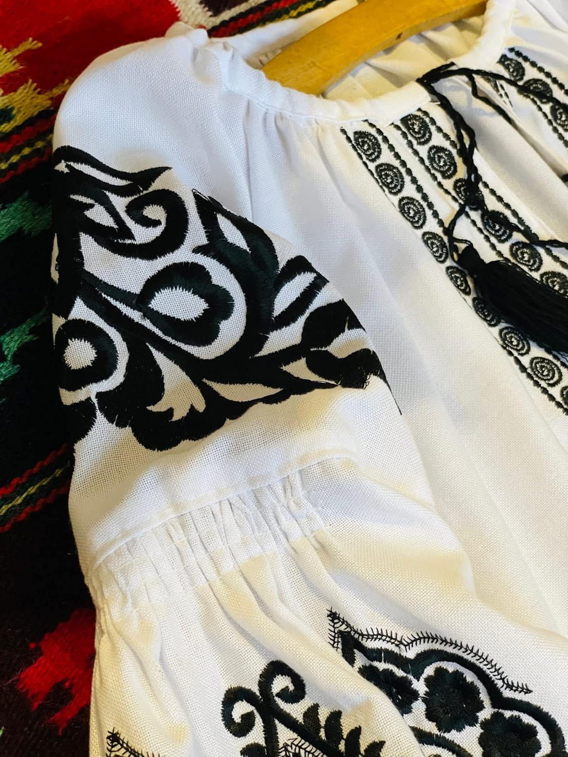 Ukrainian Vyshyvanka Embroidered Cotton Blouse - Traditional Ukrainian Folk Shirt, Boho Style Top for Women (Size L) - Perfect for Festivals, Cultural Events & Boho Fashion Outfits
