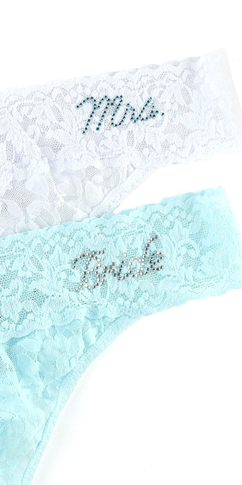 Bride & Mrs. Original Rise Thong Gift Set - Wedding Lingerie for Bride to Be, Bachelorette Party, Honeymoon - Perfect Bridal Shower Gift for Her