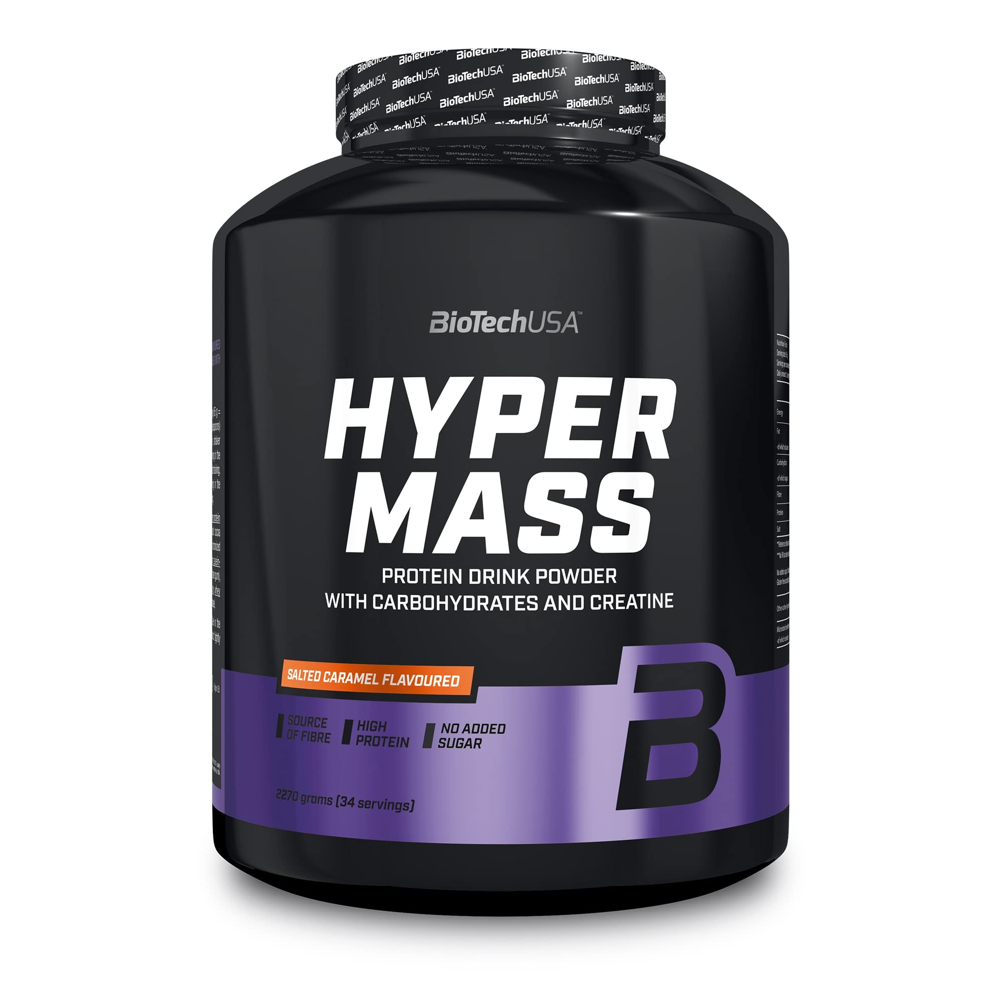 BioTechUSA Hyper Mass Gainer Protein Powder - Salted Caramel Flavor 5 lbs (2270g) for Muscle Building & Weight Gain - Perfect for Post-Workout Recovery & Bodybuilding Nutrition