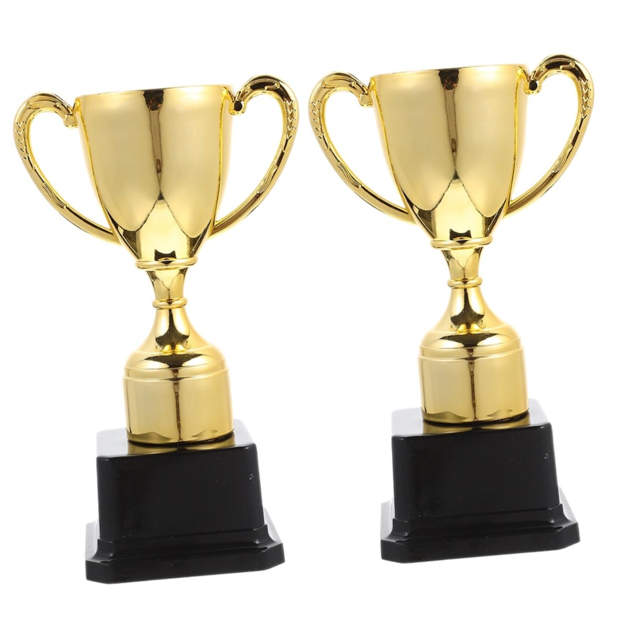 SWAYVES 2-Pack Small Sports Trophies - 1st Place Mini Football Party Awards, Compact Winner Trophies for Kids, Team Celebrations & Game Room Decor - Perfect for Soccer, Basketball & Baseball Tournaments