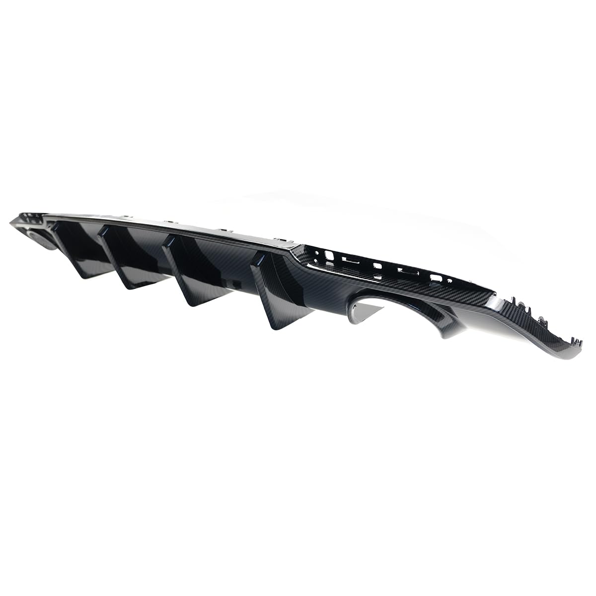 Carbon Fiber Print Rear Diffuser Lip for Chrysler 300 SRT 2015-2023 | Lower Valance Diffuser & Shark Fin Splitter | Enhances Aerodynamics & Sporty Look for Street Racing & Car Shows