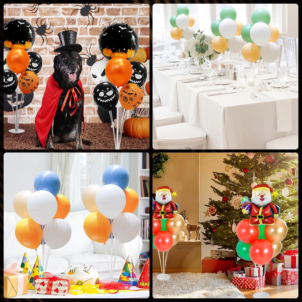 4-Piece Balloon Stand Kit with Base - Balloon Sticks, Arch Stand & Centerpiece Holder for Table & Floor - Perfect for Birthday Party Decorations, Baby Showers & Wedding Events