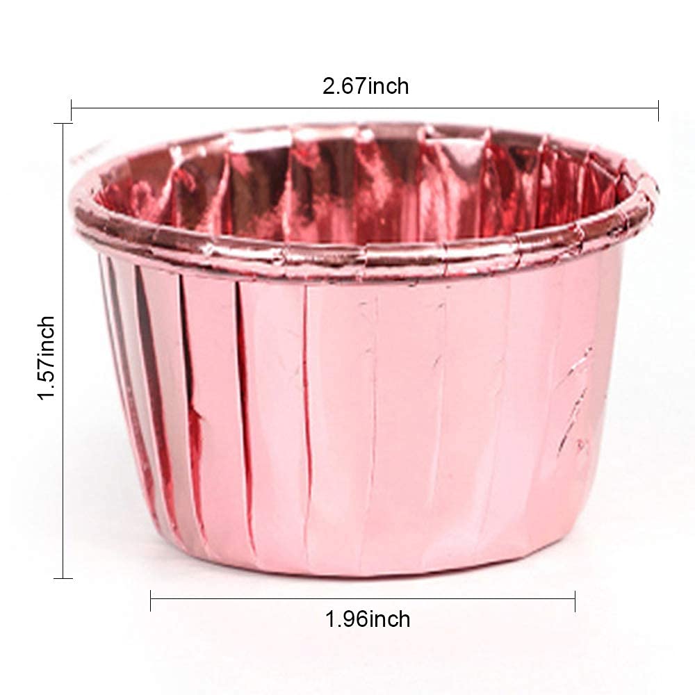 50Pcs Disposable Aluminum Foil Cupcake Liners & Muffin Baking Cups - Perfect for Home Baking, Party Desserts, and Professional Pastry Making