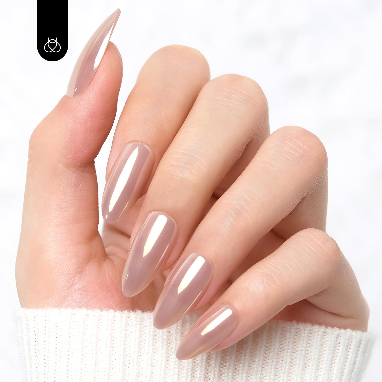 Beetles 30Pcs Medium Almond Press On Nails - 15 Sizes Fake Nails with Quick Dry Strong Glue & Mini Manicure File - Perfect for Summer, Women & Girls - Great for Parties, Weddings, and Everyday Wear