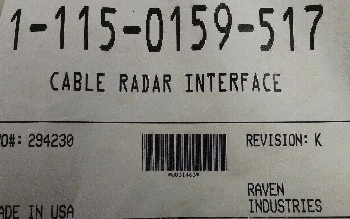 115-0159-517 Radar Interface Cable - High Quality Replacement Part for Vehicle Radar Systems - Perfect for Automotive Repair and ADAS Sensor Installation