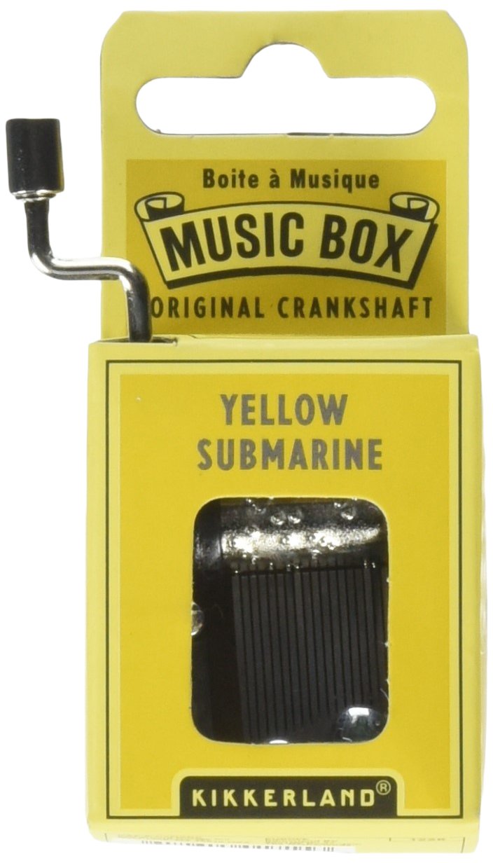 Kikkerland Yellow Submarine Hand Crank Music Box - Retro Beatles Themed Musical Gift for Collectors & Fans - Perfect for Home Decor, Parties & Nostalgic Music Lovers