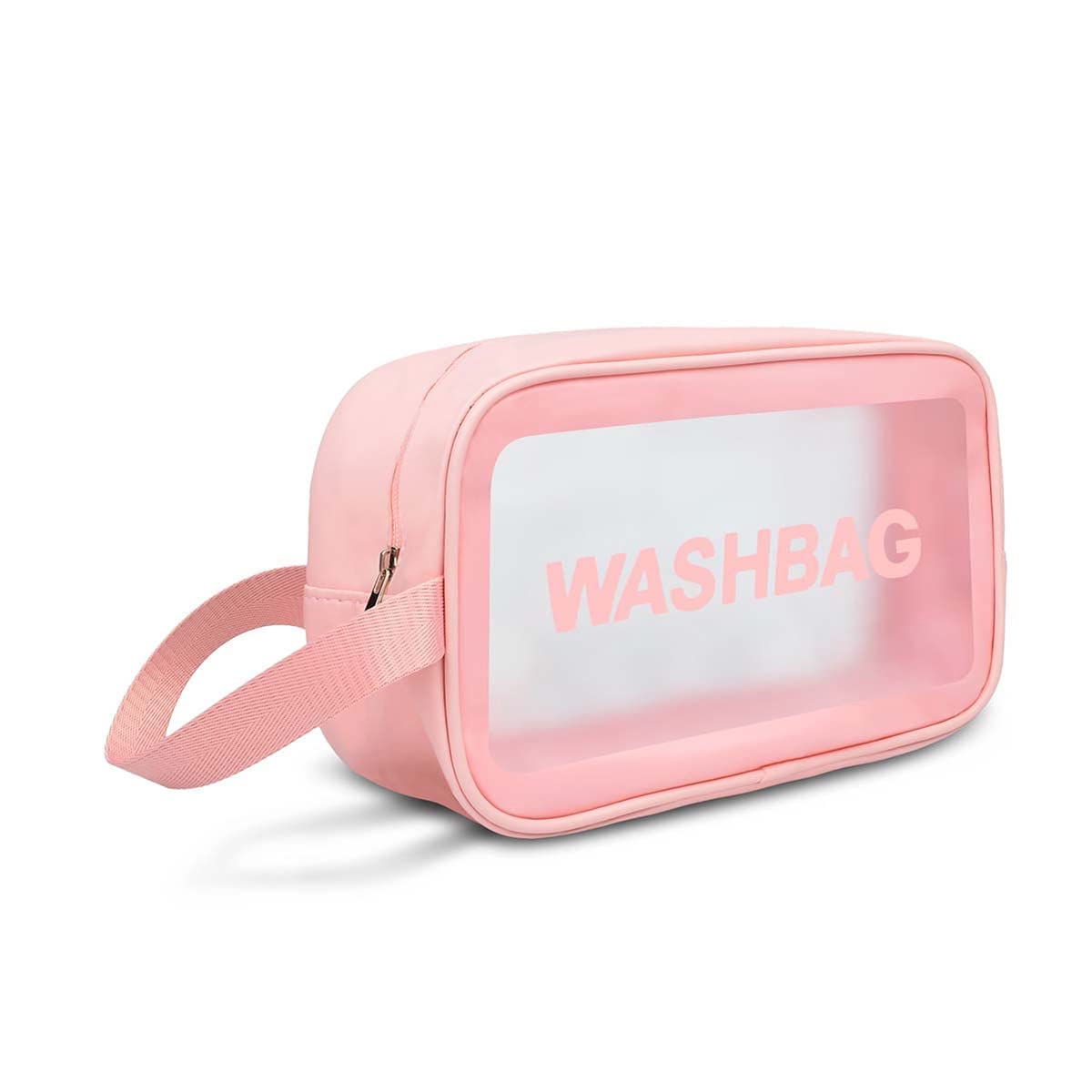 Clear Toiletry Bag for Travel - Transparent Cosmetic Makeup Organizer with Zipper, Waterproof Wash Bag for Women & Men, Small Pink Portable Grooming Kit - Perfect for Airplane Carry-on, Gym, Beach & Daily Use