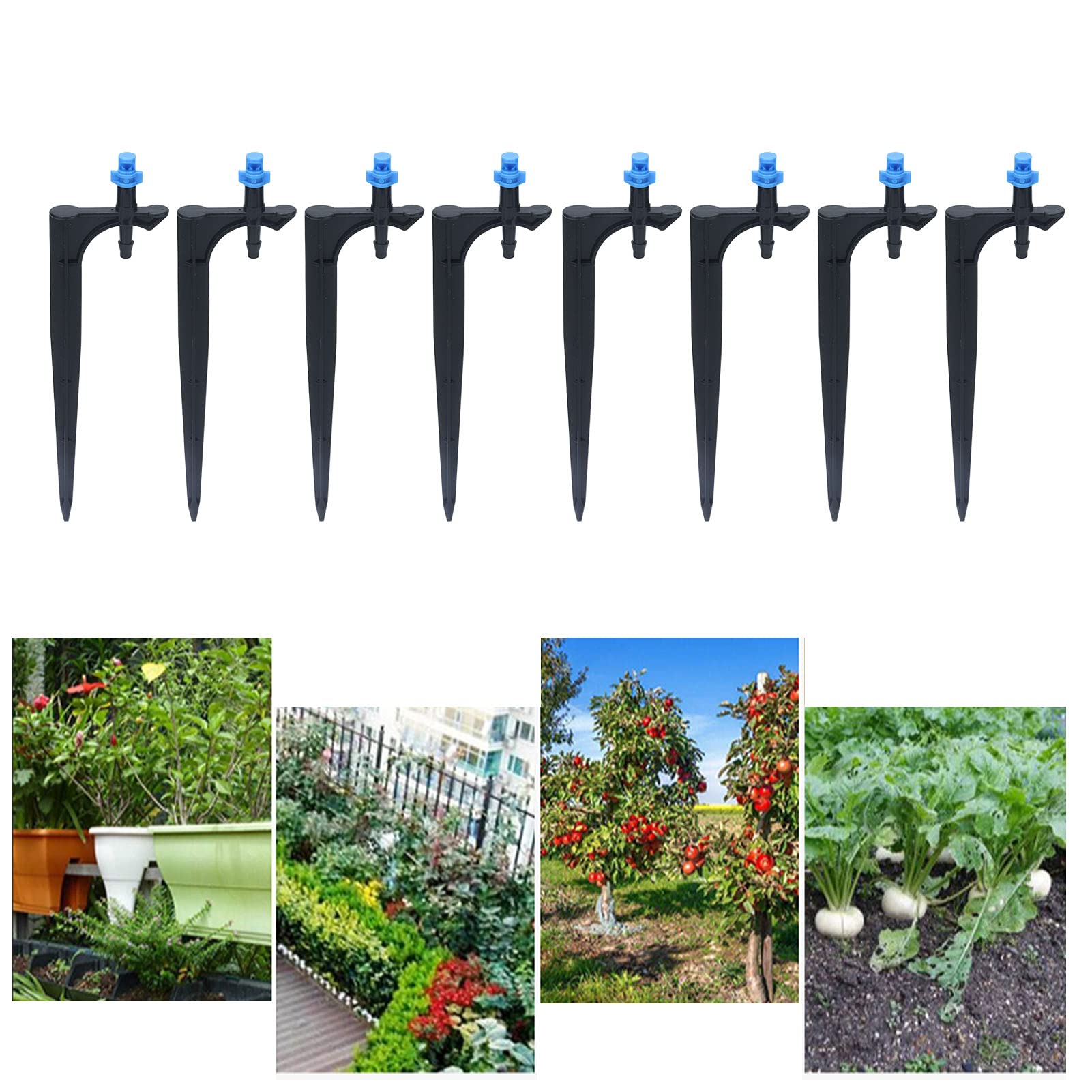 CHICIRIS 20Pcs Adjustable Drip Irrigation Emitters - 90 Degree Blue Garden Sprinklers with Ground Insert for Fruit Trees, Vegetables & Flower Beds | Water Saving Solution for Home Gardening & Greenhouse Use