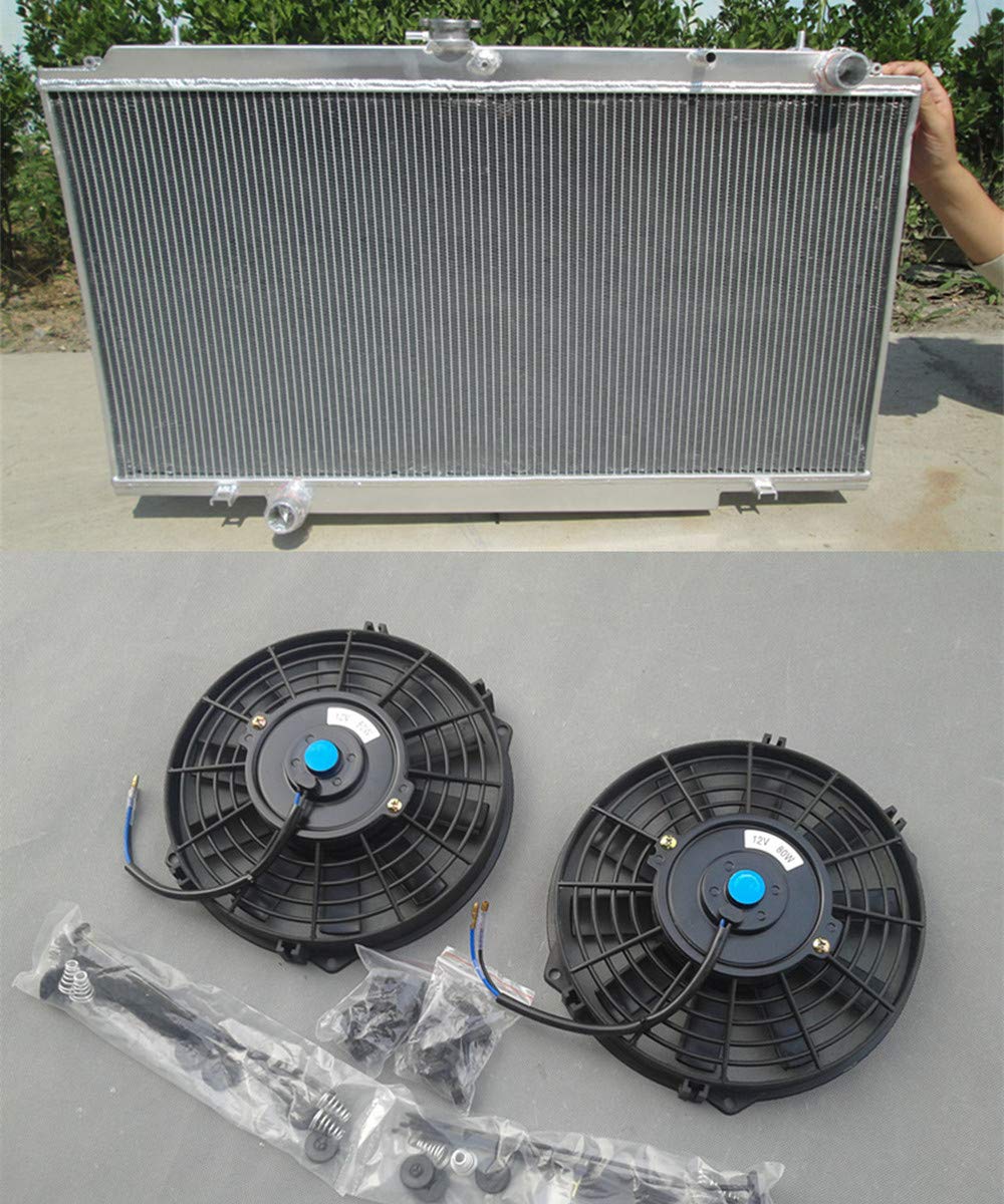 High Performance 3-Row Aluminum Radiator with Cooling Fans for Nissan Safari Patrol Y61 GU 2.8/3.0 TDI (RD28/ZD30/TD42 4.2L) - Perfect for Off-Road Adventures & Heavy-Duty Towing