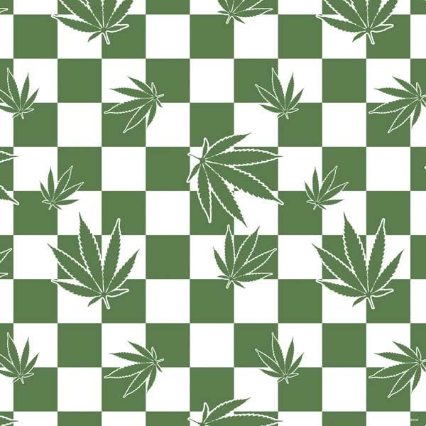 Skinit Custom Gaming Skin Decal for PS4 Slim - Original Marijuana Green Checkered Design | Protective Cover for PlayStation 4 Slim Console | Perfect for Gamers & Collectors