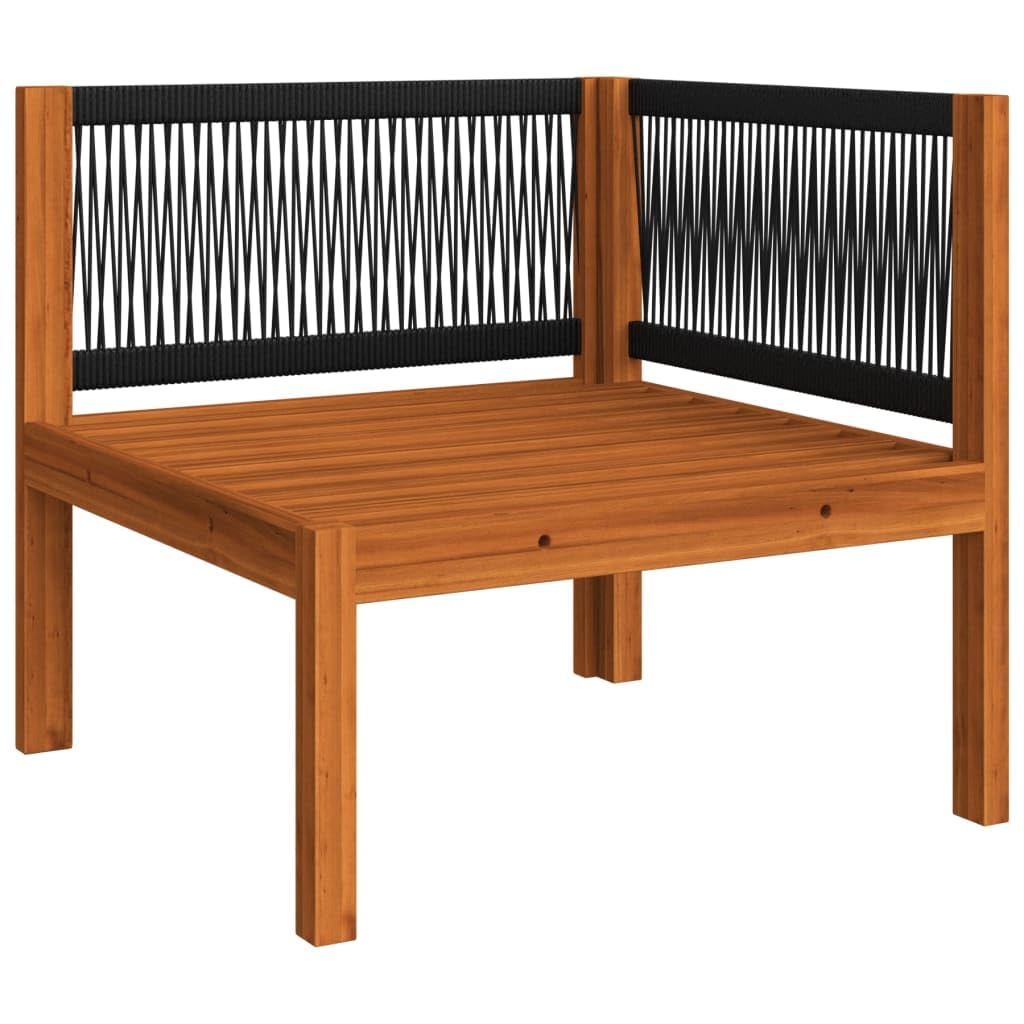 vidaXL 6-Piece Acacia Wood Patio Lounge Set with Cushions - Weather-Resistant Outdoor Furniture, Cream White, Easy Assembly - Perfect for Backyard, Poolside & Garden Relaxation