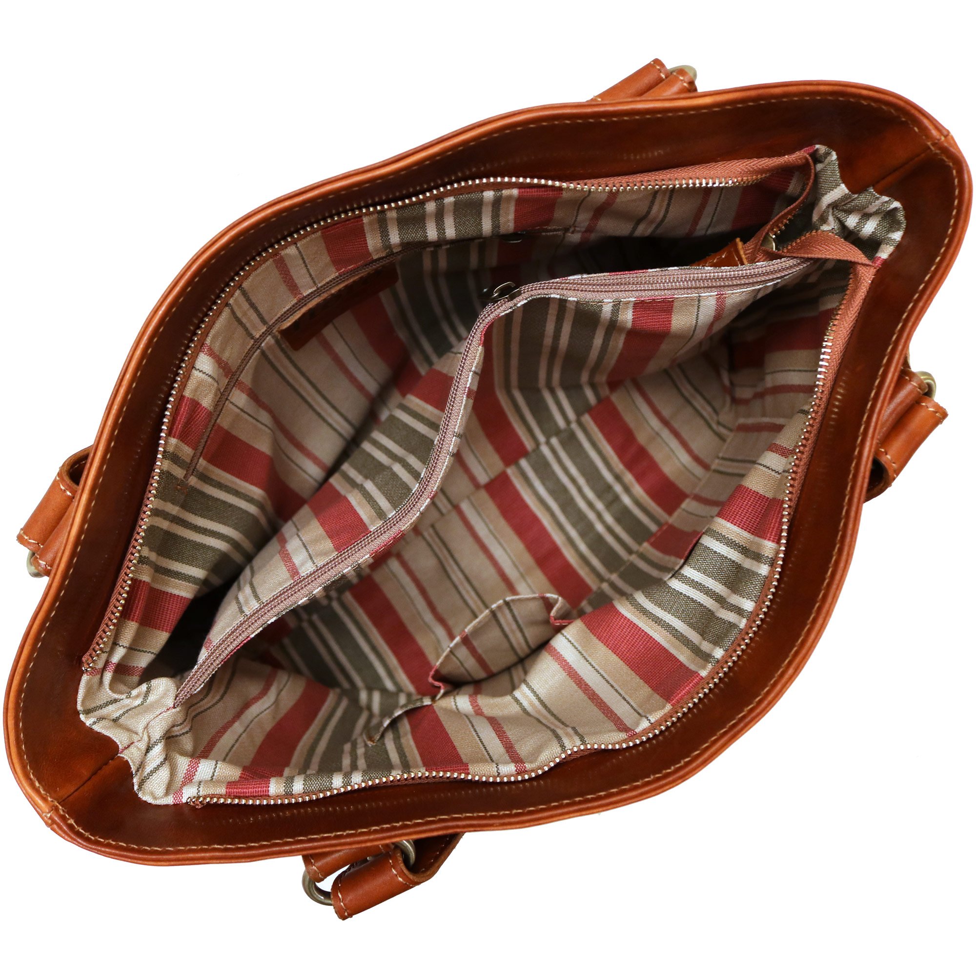 Floto Olive (Honey) Brown Taormina Italian Calfskin Leather Handbag & Shoulder Bag - Perfect for Work, Travel & Everyday Use