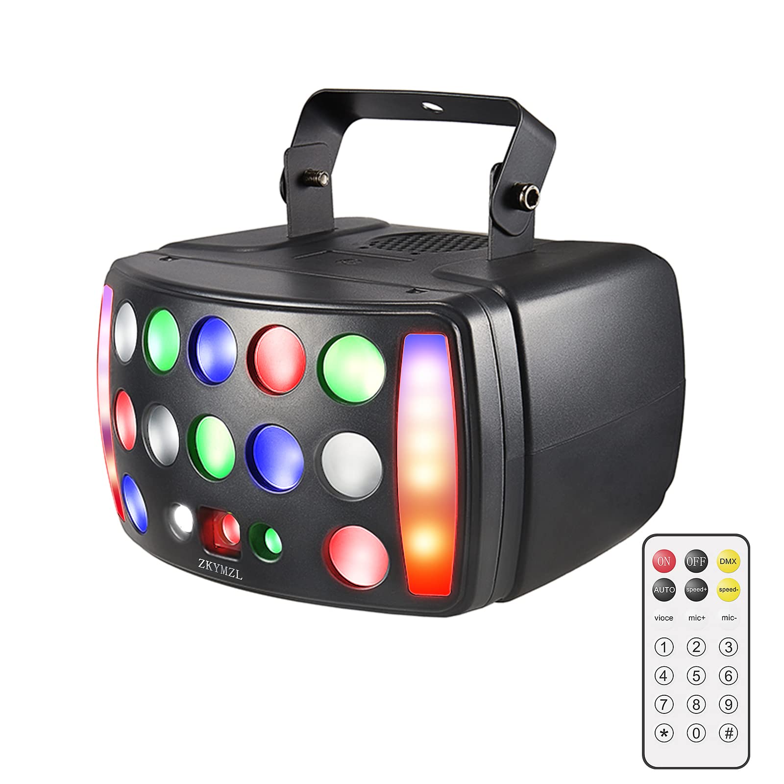 ZKYMZL RGBW 4-in-1 LED Party Lights - DMX & Remote Control Stage Lighting with Strobe, Beam, Pattern & Marquee Effects, Sound Activated for DJ, Disco, Wedding, Birthday & Club Events - Perfect for Dance Floors, Live Performances & Nightlife Entertainment