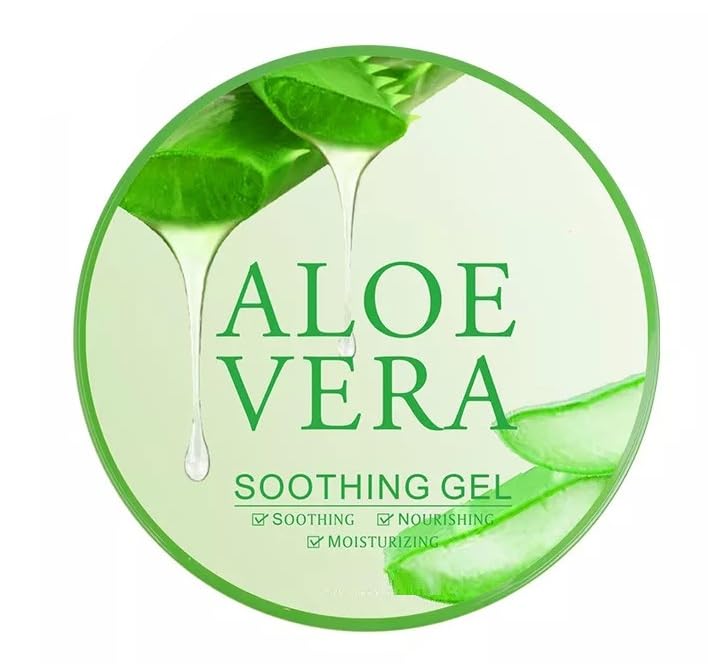 6 Pcs Natural Aloe Vera Gel for Skin Revitalization - Anti Wrinkle & Acne Treatment, 60gm + Free 36-Hour Waterproof Eyeliner Pen [7-Piece Budget Pack] - Perfect for Daily Skincare & Makeup Routine