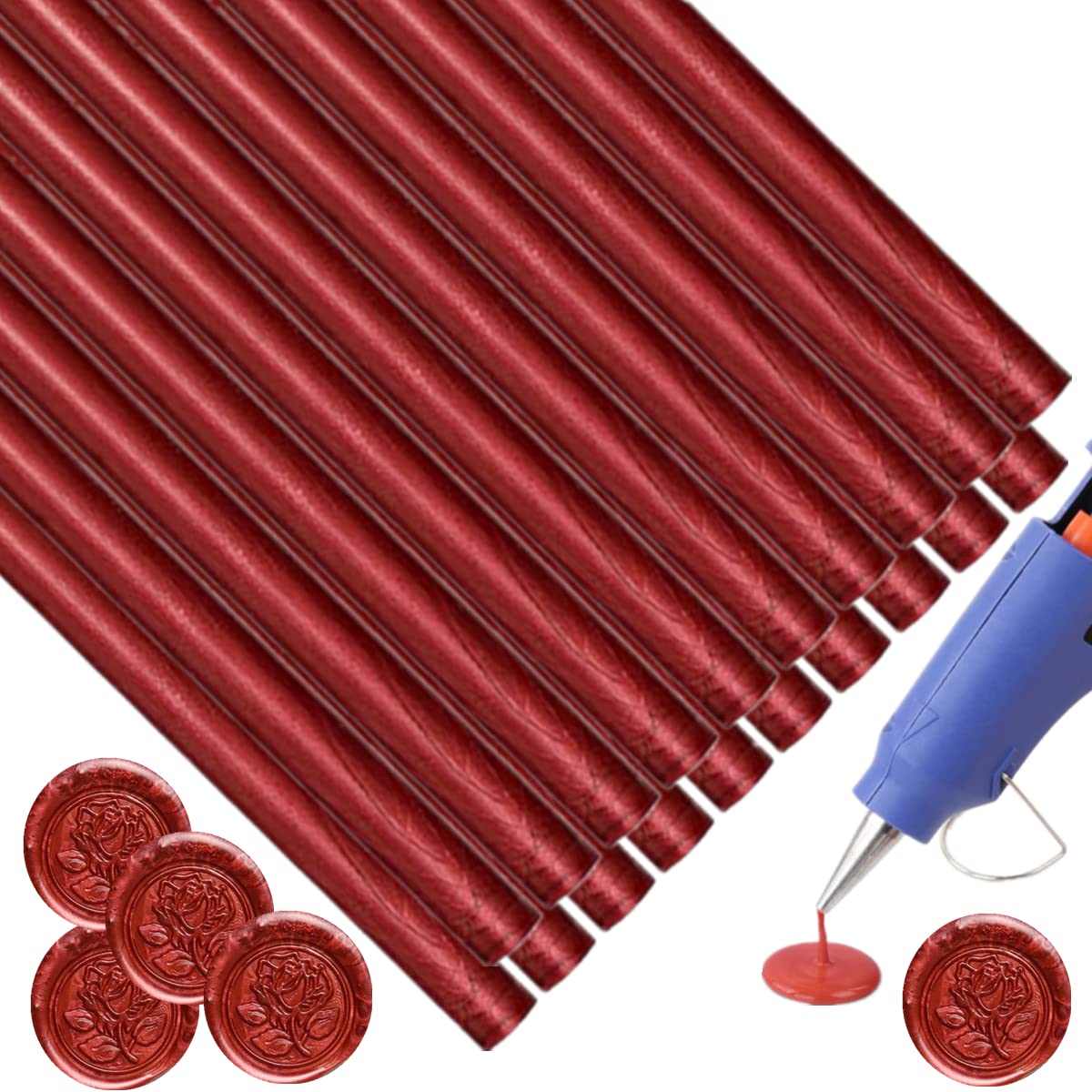 ONWISE 20pcs Wine Red Wax Seal Sticks for 0.43