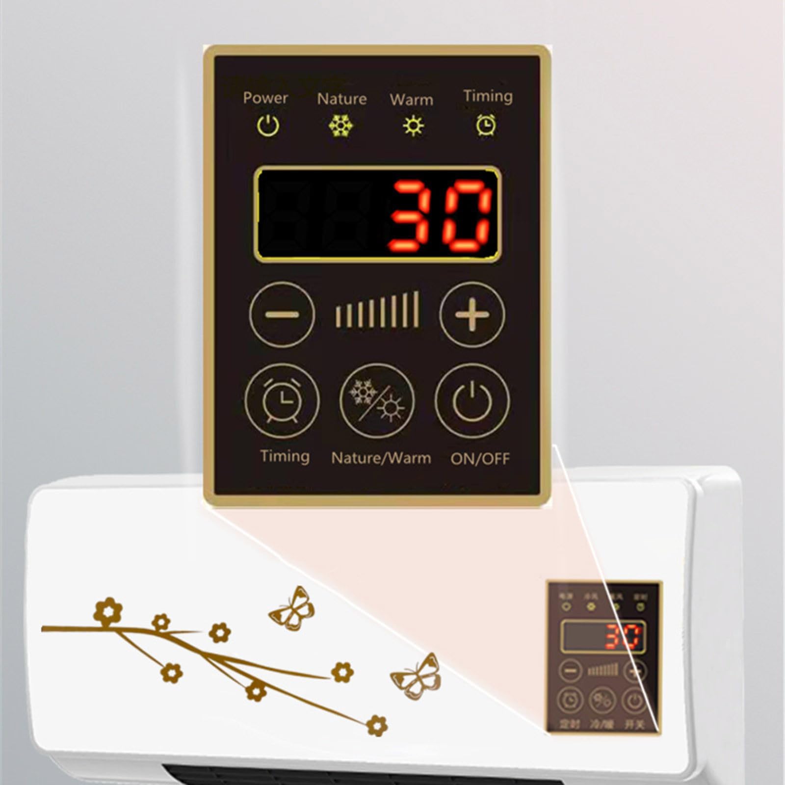 Wall-Mounted Ductless Split Air Conditioner and Heater with Remote Control - Smart Portable AC/Heating System for Bedroom, Living Room, Office & Home Use
