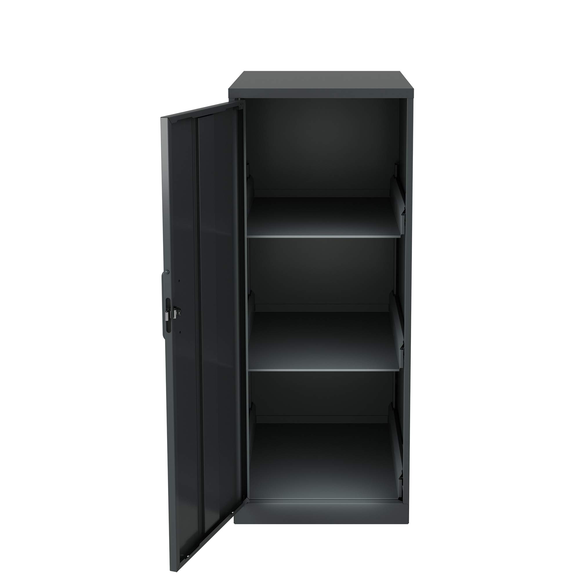 3-Tier Locking Storage Cabinet for Home & Office - Charcoal Finish | Secure Organizer for Clothes, Toys, Books & More | Space-Saving Vertical Storage Solution