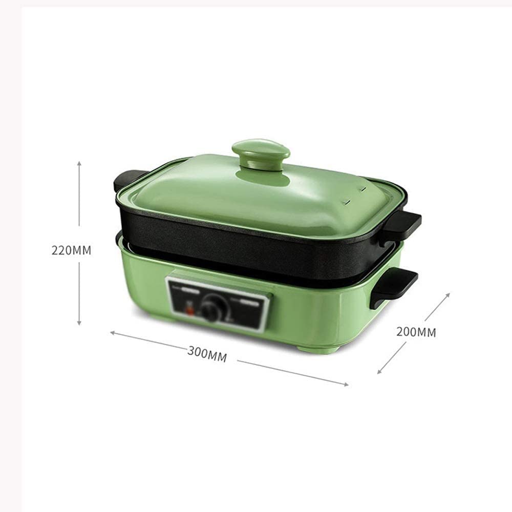 2-in-1 Electric Charcoal Grill & Hot Pot Combo - Indoor/Outdoor BBQ Grill with Integrated Cooker - Perfect for Backyard Parties, Camping & Family Gatherings (Green)