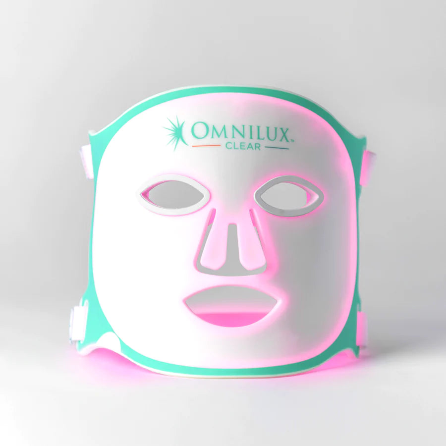 Omnilux Clear LED Face Mask for Acne Treatment - Flexible & Rechargeable Blue & Red Light Therapy for Clear Skin - Perfect for At-Home Skincare Routine & Professional Use