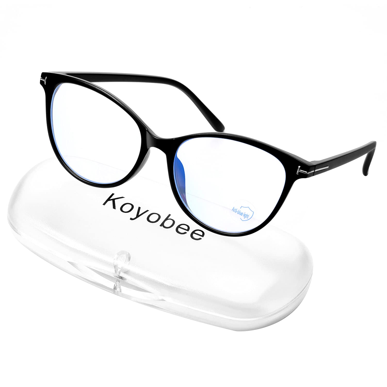 Blue Light Blocking Glasses for Women & Men - Oversized Cateye Computer Glasses to Reduce Eye Strain, Migraine & Headaches - Anti Glare Screen Protection for Office Work, Gaming & Nighttime Use