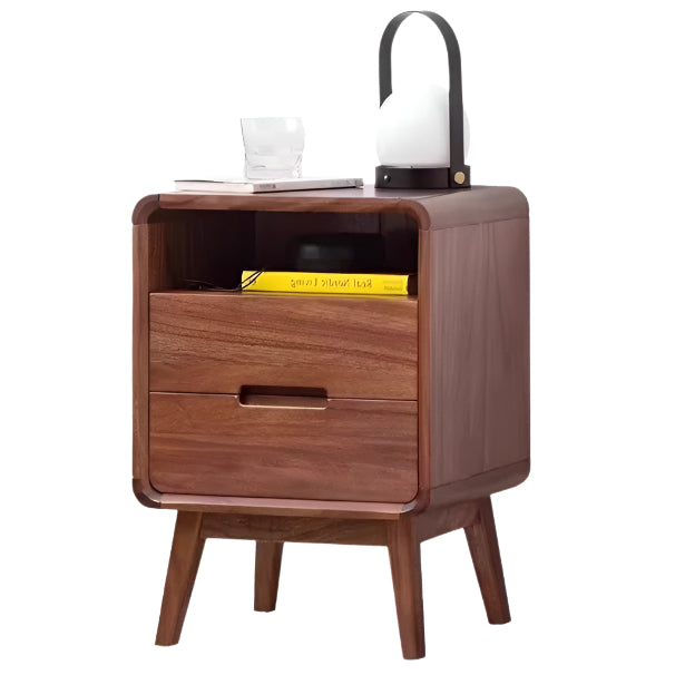 16.5×13.8×23.2 inch / 42×35×59 cm / Rich Dark Walnut Color / South American walnut two drawers and one partition