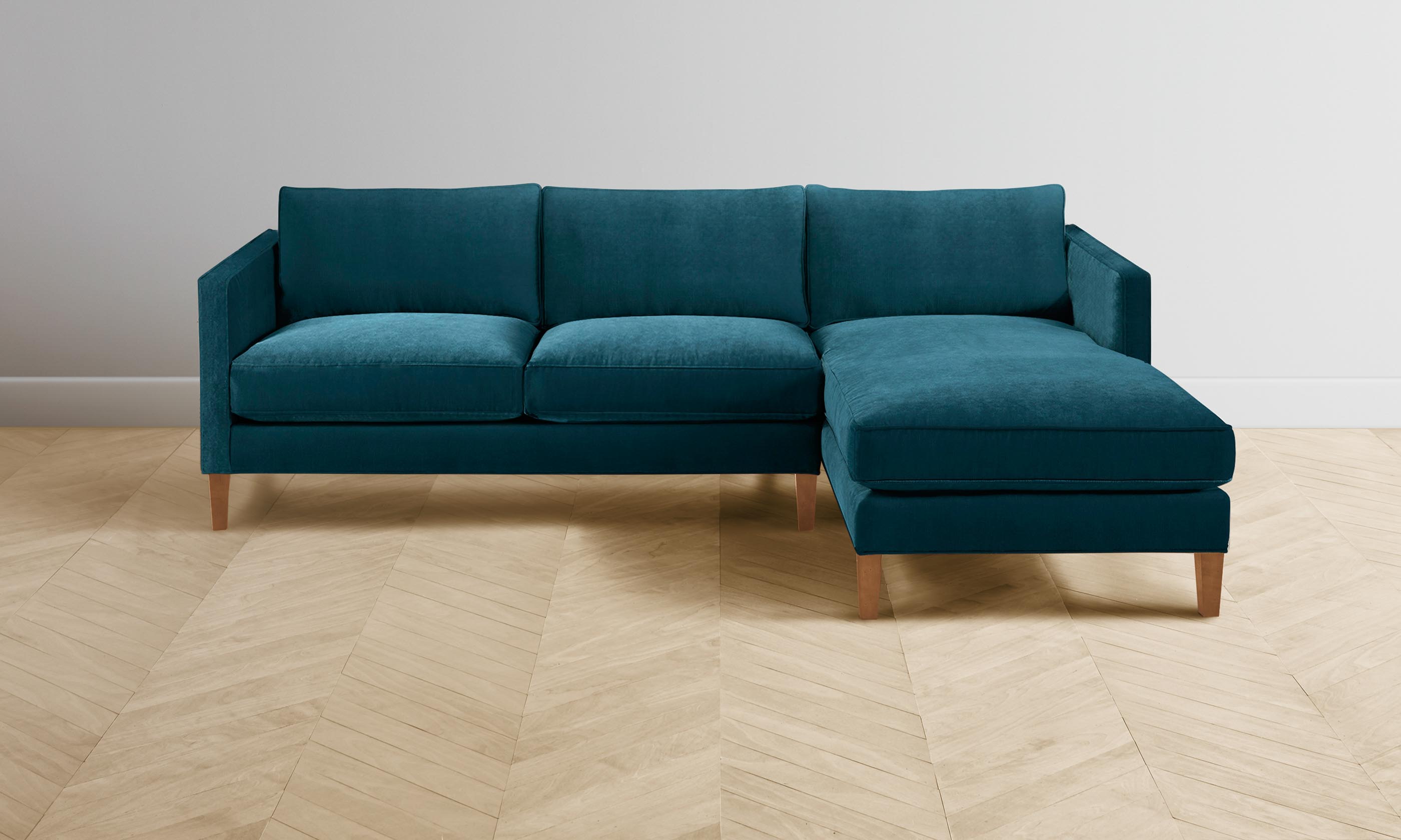 The Crosby Sectional Sofa - Luxurious Performance Velvet in Lagoon Blue for Living Room & Lounge Comfort | Perfect for Modern Homes & Cozy Spaces