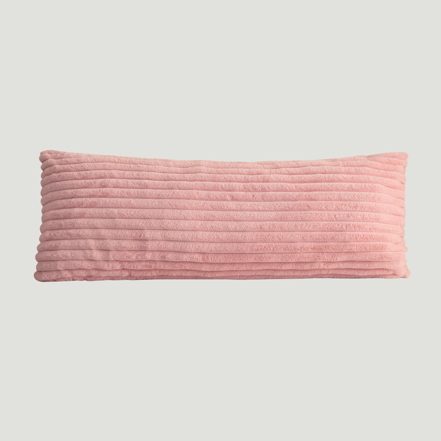 MAXYOYO Ultra Soft Striped Faux Fur Body Pillow - 20x54 Inch Long Hugging Pillow for Adults, Pink - Perfect for Side Sleepers, Pregnancy Support & Couch Lounging
