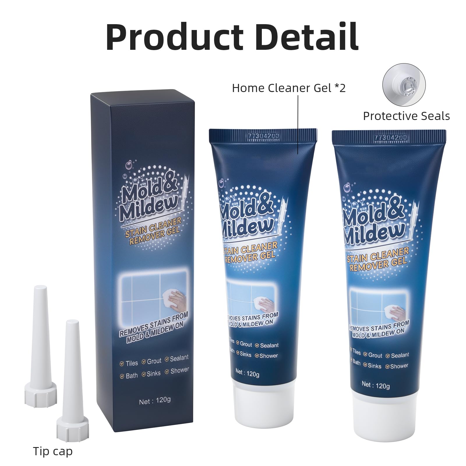 2 Pack Washing Machine Cleaner Gel - Refrigerator & Tile Grout Cleaner, Bathroom & Kitchen Sink Degreaser (7 Fl Oz) - Deep Clean & Deodorize Appliances, Remove Stains & Mold for Fresh Home - Perfect for Laundry, Dishwashing & Household Cleaning