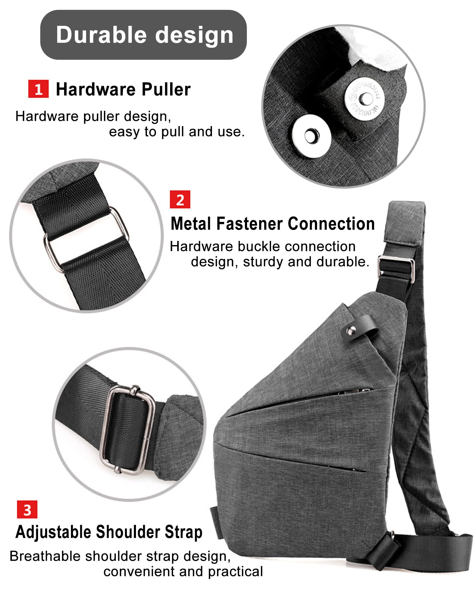 Anti Theft Travel Sling Bag - Lightweight Crossbody Purse for Women & Men - Secure RFID Blocking, Water Resistant - Perfect for Commuting, Hiking & Daily Use