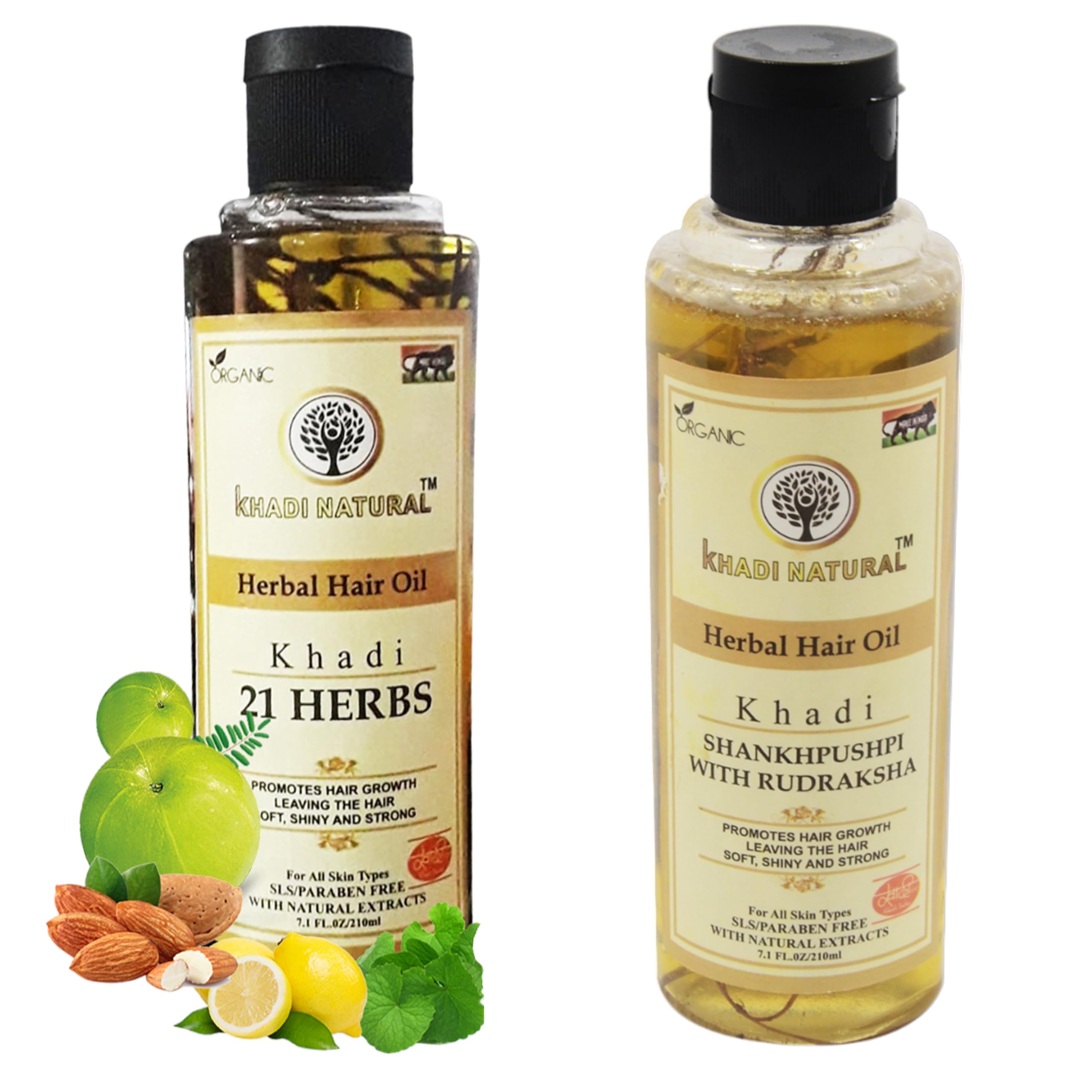 Khadi Natural 21 Herbs + Shankhpushpi with Rudraksha Hair Oil 420ML - Ayurvedic Herbal Treatment for Strong, Thick & Rejuvenated Hair - Promotes Hair Growth & Reduces Hair Fall - Perfect for Daily Hair Care & Scalp Massage