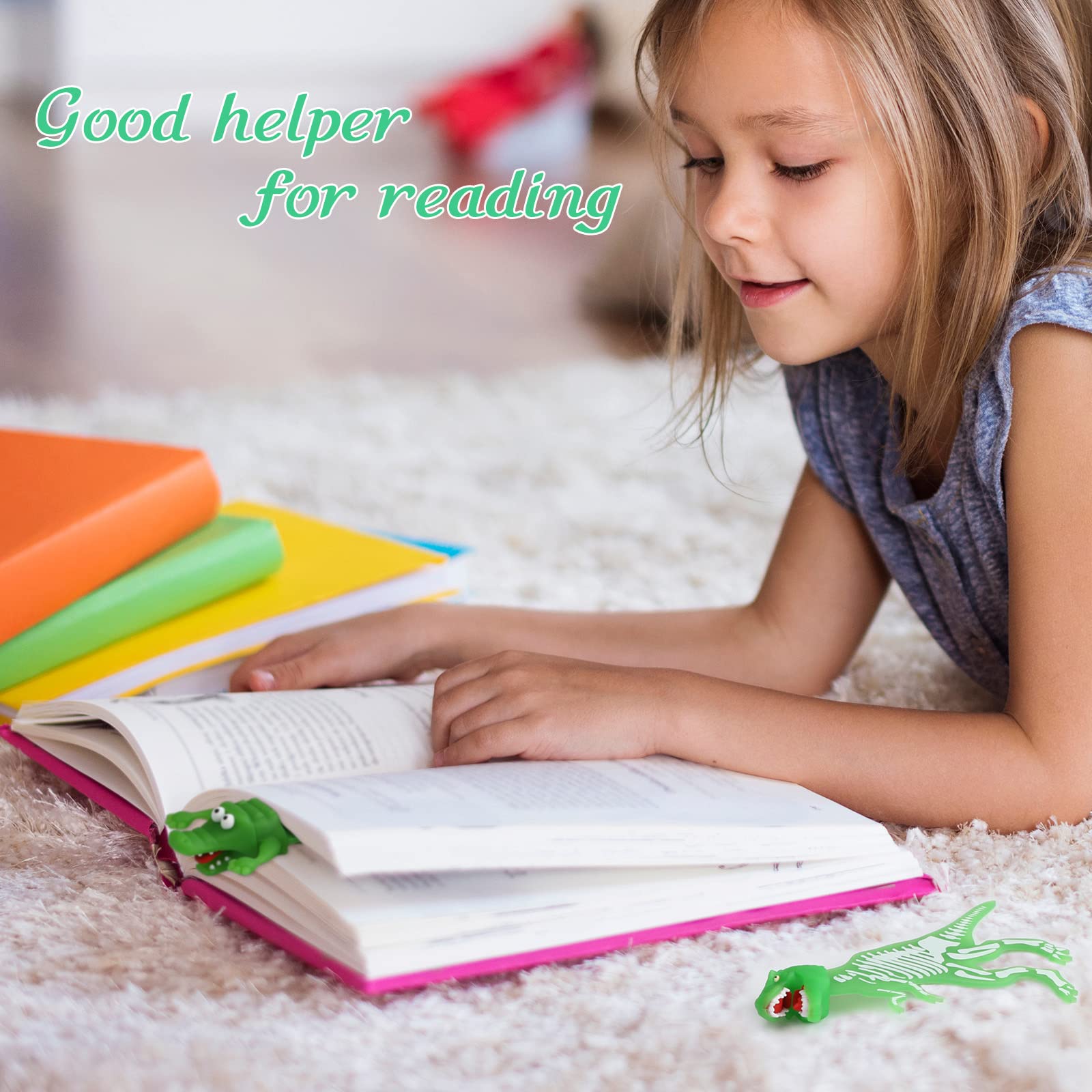 3D Luminous Shark & Dinosaur Bookmarks for Kids - Cool School Supplies for Reading