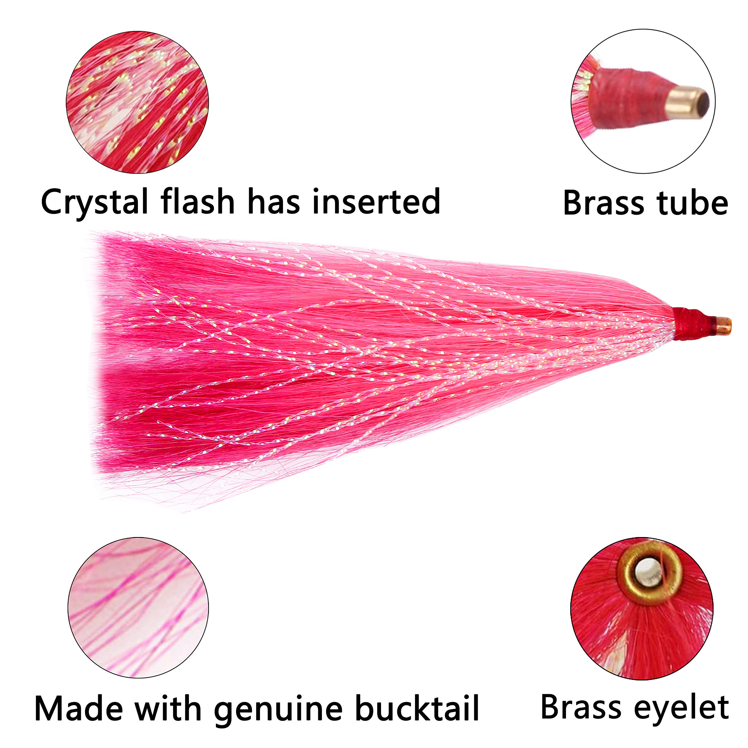 Bucktail Fishing Lures 10pcs - Saltwater Cod Teaser Kit for Surf Casting