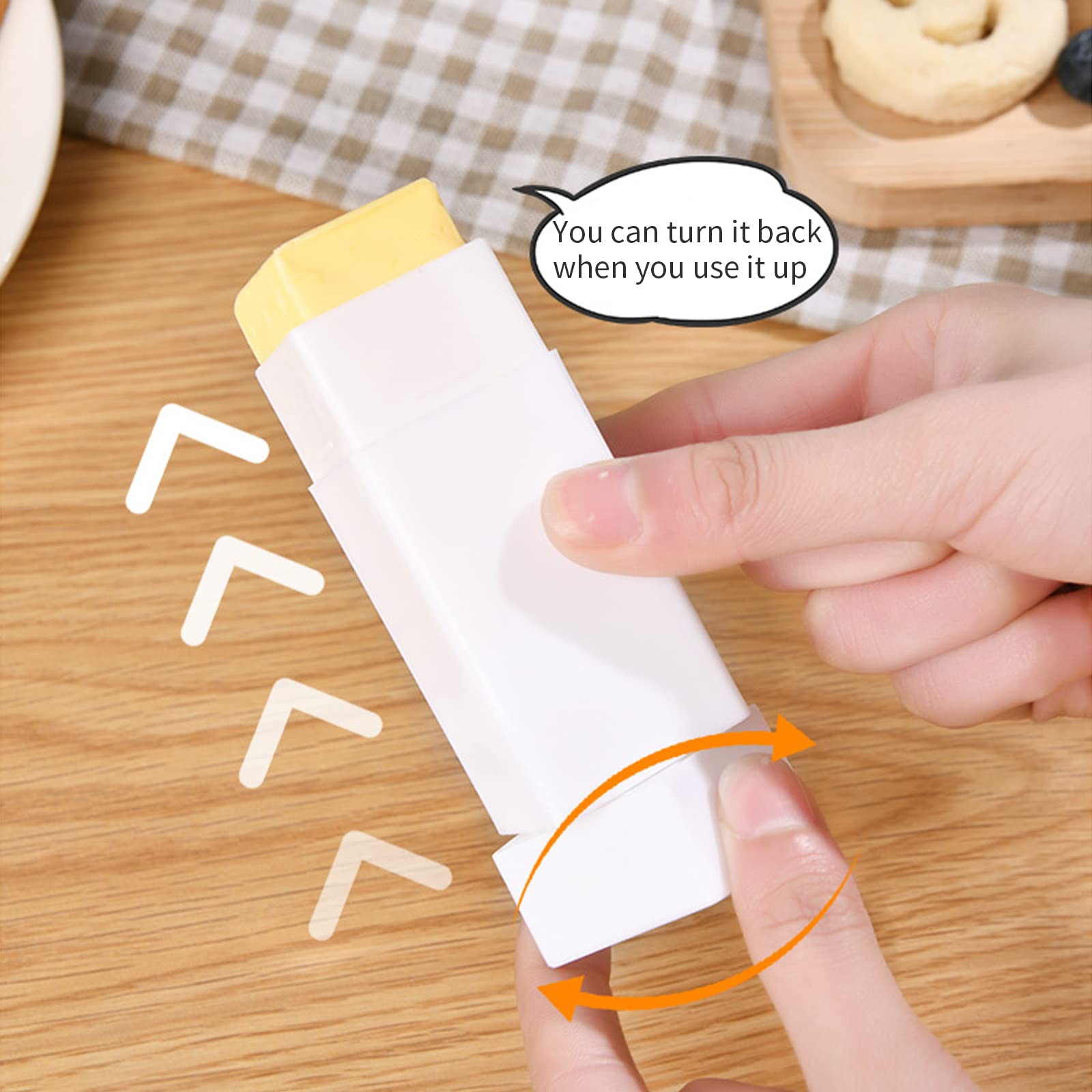 2Pcs Plastic Butter Stick Holders - Butter Dispenser & Keeper for Cooking, Baking, Toast & Waffles - Easy Spread Butter on Cookware, Baking Dishes & Breakfast Foods