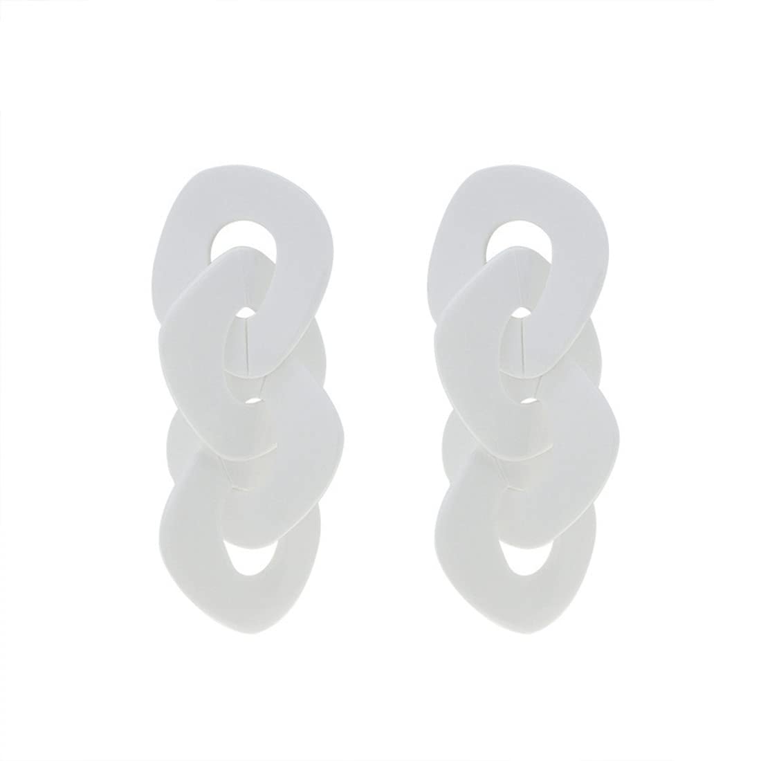 Stylish Acrylic Drop Dangle Earrings for Women - Chunky Long Link Chain Statement Earrings Punk Fashion Jewelry | Perfect for Parties, Concerts & Everyday Wear