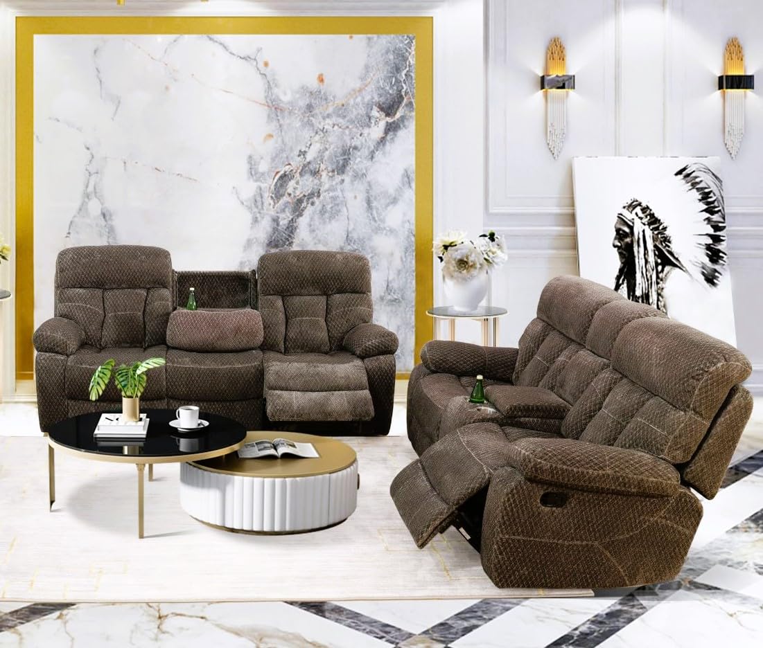 Premium Microfiber Living Room Sofa Set - 3-Piece Comfortable Couch with Throw Pillows for Home, Office, Dorm | Perfect for Living Rooms, Game Rooms, Guest Rooms & Small Spaces