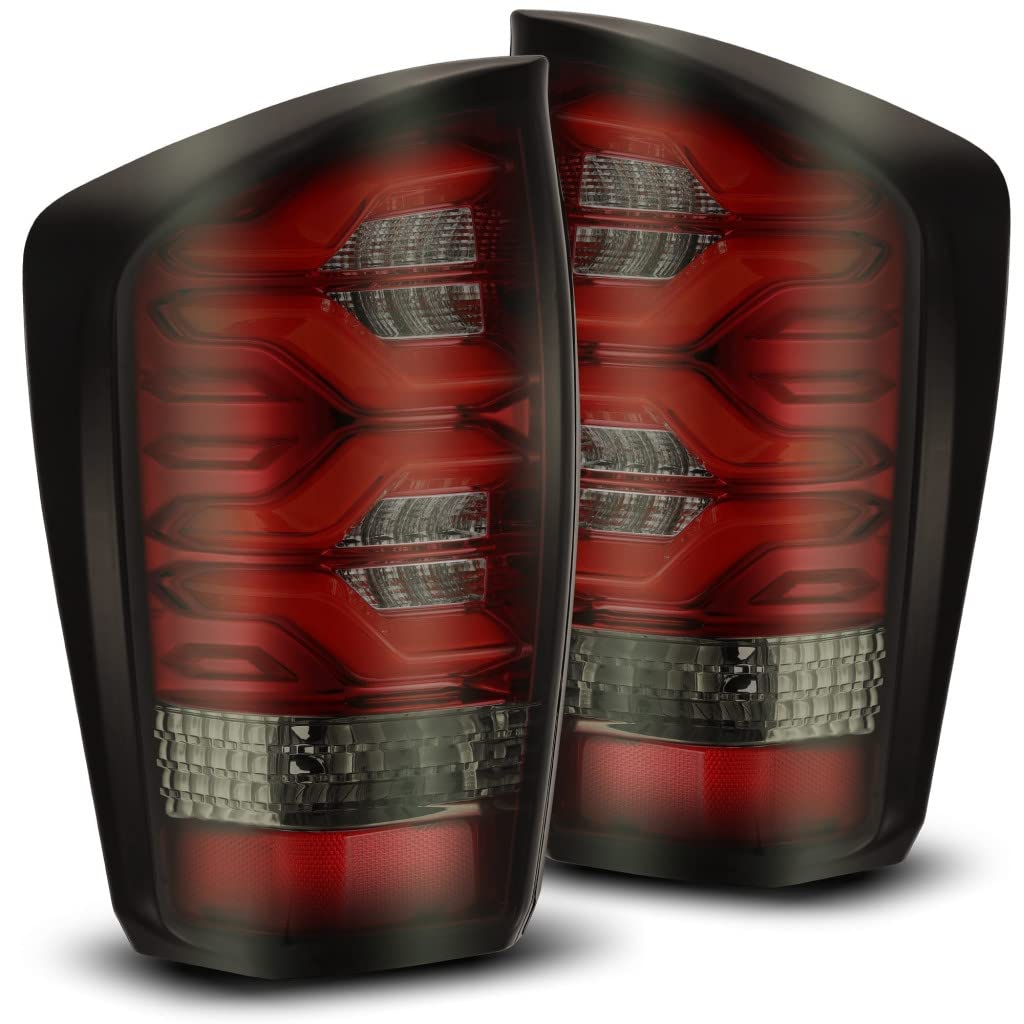 AlphaRex PRO-Series LED Tail Lights for 2016-2020 Toyota Tacoma - Red Smoke Style (Part# 680020) | Upgrade Your Truck's Rear Lighting for Better Visibility & Style