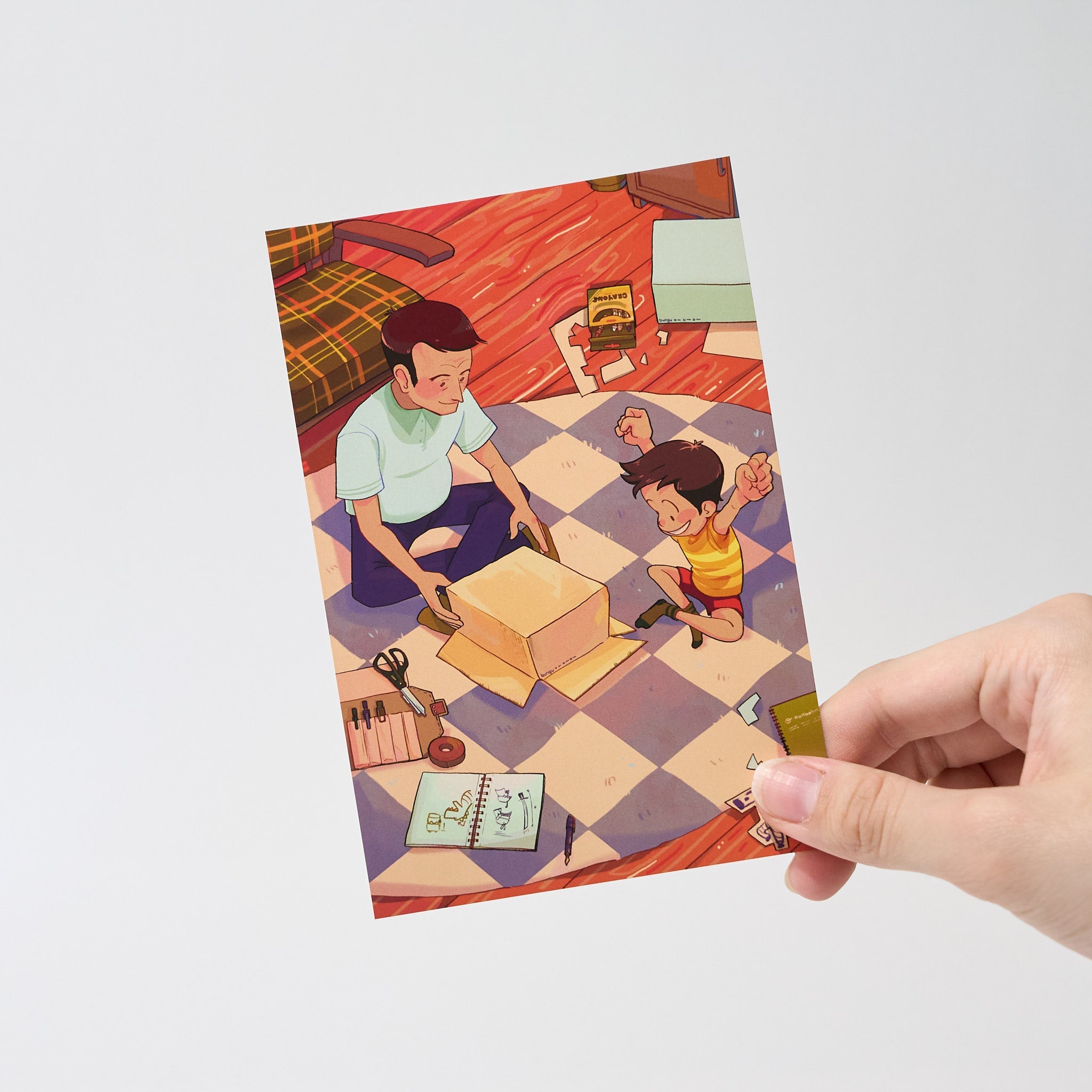 Dear Dad Postcard by Alithia - Heartfelt Greeting Card for Father's Day, Birthday & Special Occasions - Perfect Gift for Dad from Daughter or Son