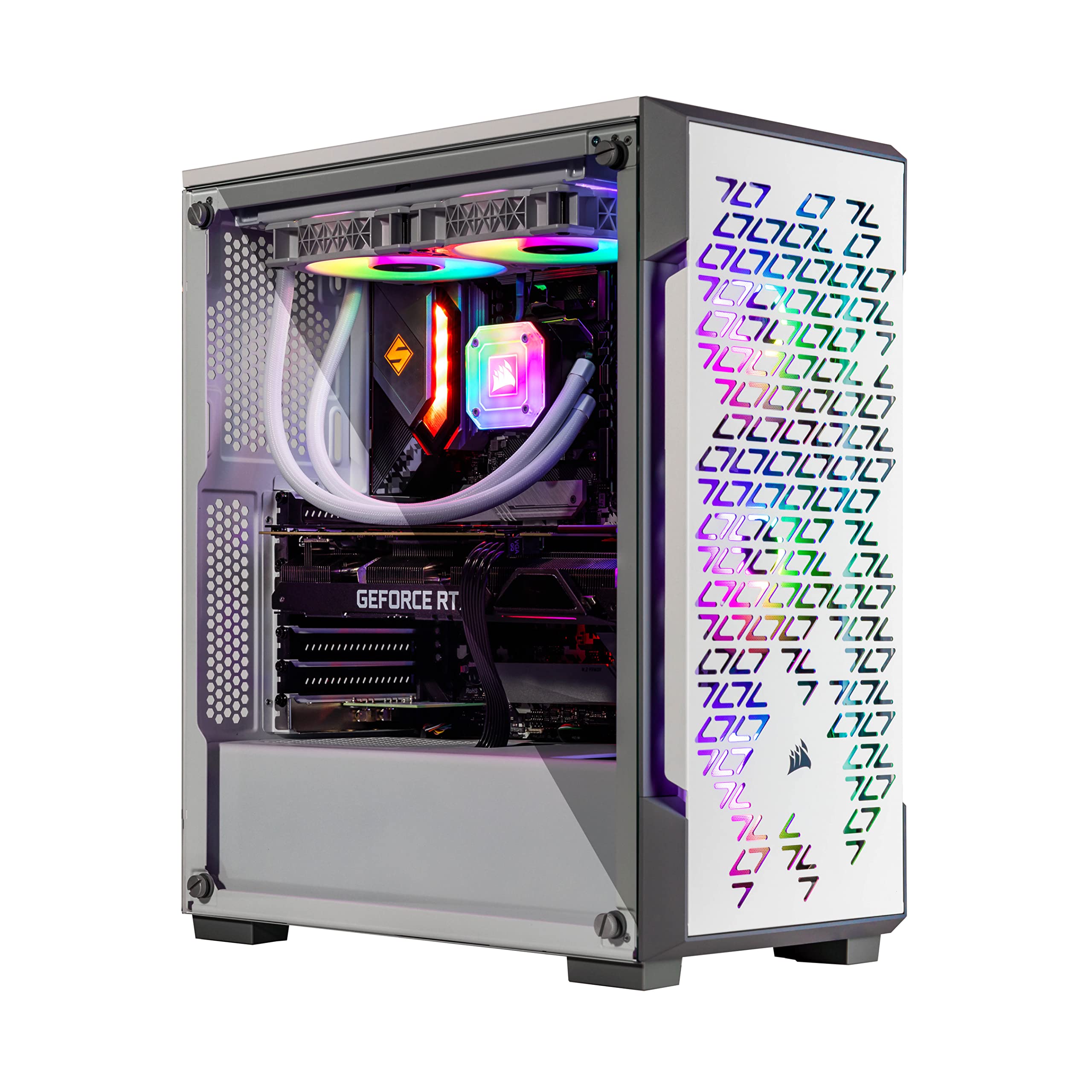 Velztorm White Ferrux Custom Gaming PC - AMD Ryzen 9 5900X 12-Core, RTX 3050 8GB, 16GB DDR4, 1TB SSD, Liquid Cooling - High Performance Desktop for Gaming, Streaming & Content Creation