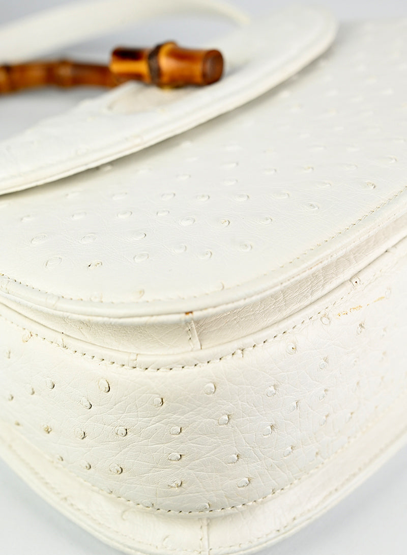 Authentic Gucci Bamboo Leather Handbag in White - Luxury Designer Tote for Women, Perfect for Office, Travel & Everyday Use