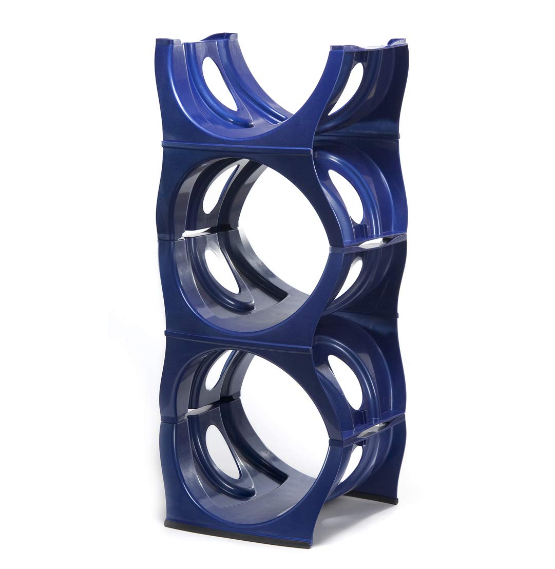**Stackable 5 Gallon Water Bottle Storage Rack - Heavy-Duty Jug Holder Organizer for Kitchen, Cabinet & Office - Reinforced Polypropylene (3-Tier Shelf, Blue) - Perfect for Pantry, Garage & Commercial Use**