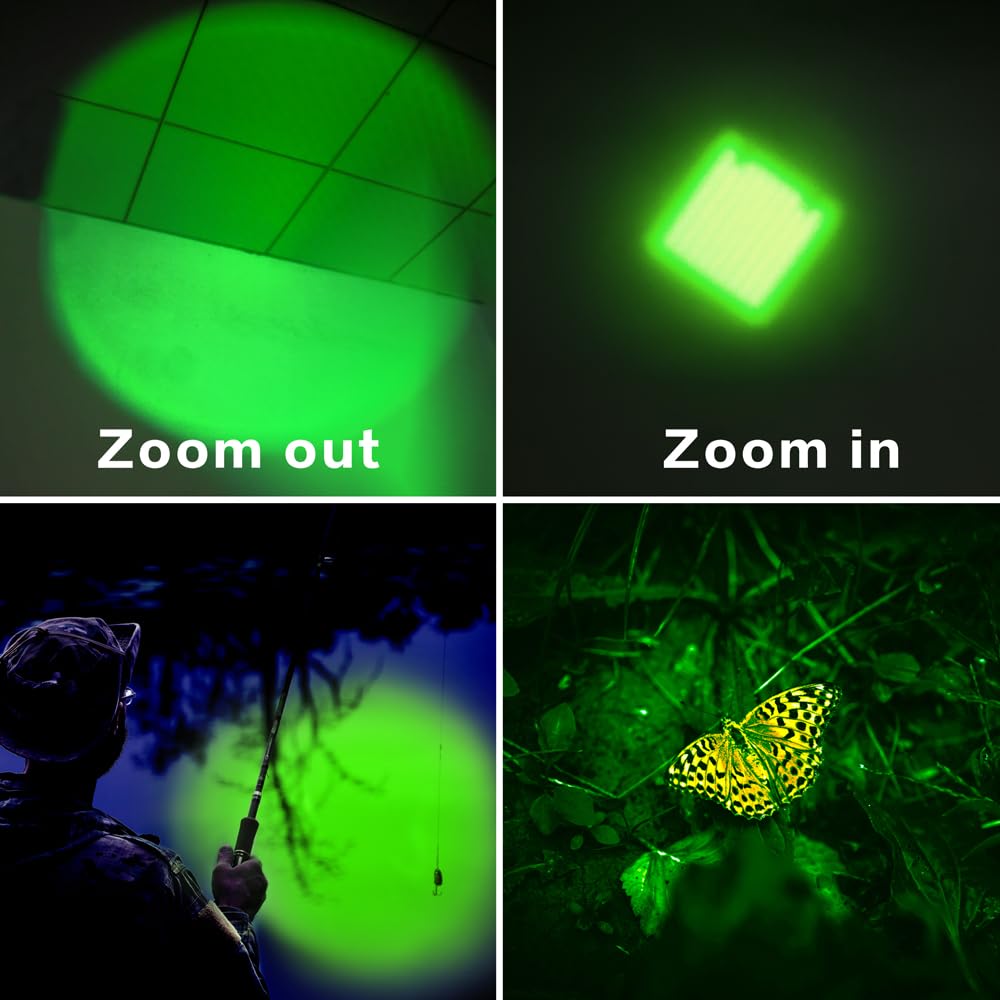 4 Pack Multi-Color LED Flashlight Set - Red, Green, Blue & White Light Modes for Night Vision, Hunting, Camping & Emergency Use