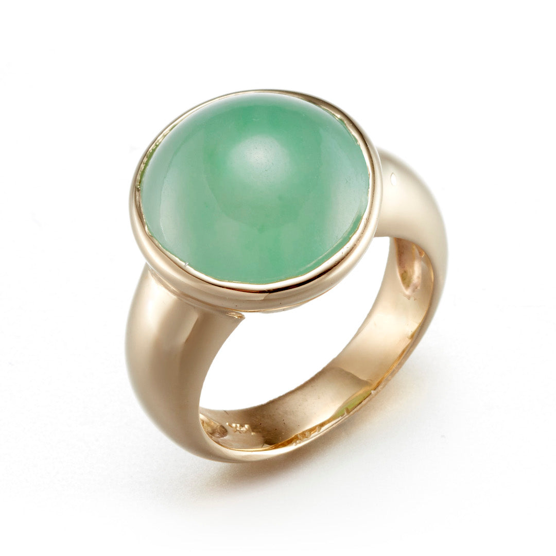 Exquisite Bezel Set Green Jade Ring for Women – Elegant Handmade Jewelry Gift for Mother’s Day, Anniversary & Special Occasions