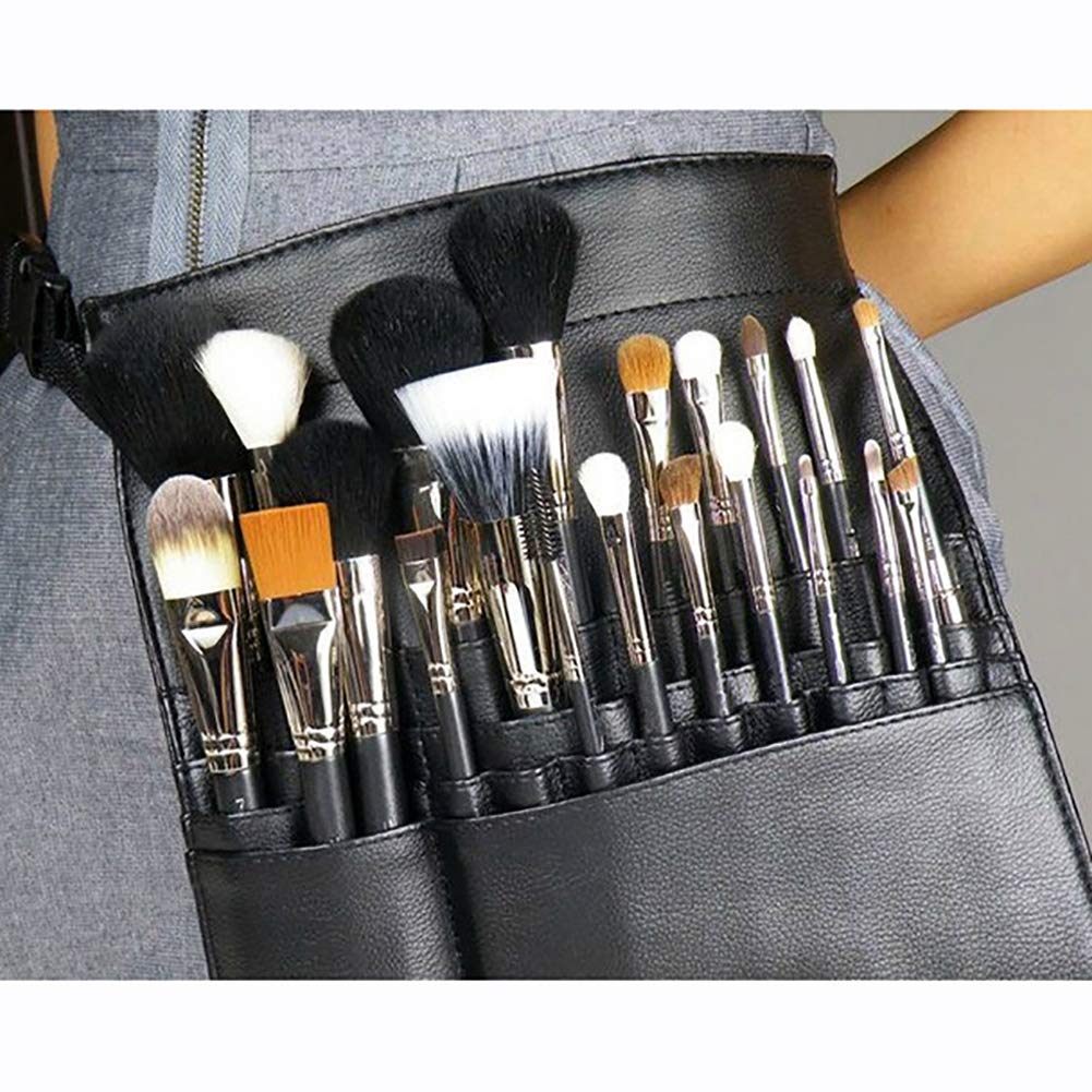 1pc PU Leather Makeup Brush Waist Bag - Portable Cosmetic Brush Holder & Organizer with Adjustable Belt Strap for Artists & Makeup Lovers | Perfect for Travel, Outdoor Painting & Daily Makeup Organization